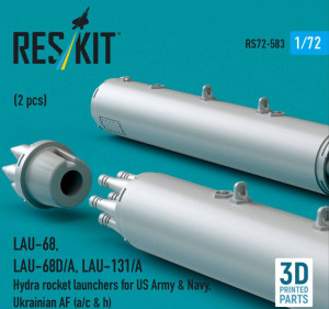 LAU-68 / LAU-68D/A and LAU-131/A Hydra Rocket Launchers for US Army & Navy, Ukrainian AF (a/c & h) (2 pcs / 3D Printed)