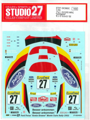 Ford Focus RS - German Monte Carlo 2002 Decals Set