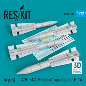 AIM-54C 'Phoenix' Missiles For F-14 (4pcs) (3D Printed)