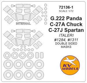G.222 Panda / C-27A Chuck / C-27J Spartan / (ITALERI) - Double sided + wheels masks