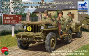 US Jeep 1/4ton 4x4 Utility Truck (Mod.1942) with 10-cwt Trailer and Airborne Crew