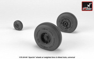 AH-64 Apache wheels w/ weighted tires, spoked hubs