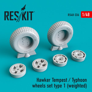 Hawker Tempest/Typhoon wheels set type 1 (weighted)