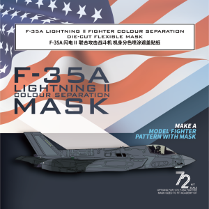 F-35A Lightning II Fighter - Color Separation Die-Cut Flexible Mask (For Academy 12507)
