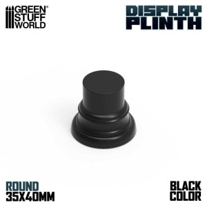Round Display Block Plinth 3.5cm - Black