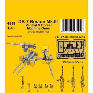 Douglas DB-7 Boston Mk.III - Ventral & Dorsal Machine Guns (for HKM Kits / 3D-Printed)