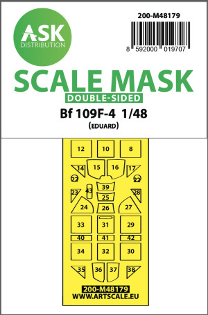 Messerschmitt Bf 109 F-4 - double-sided express mask, self-adhesive and pre-cutted (for Eduard kits)