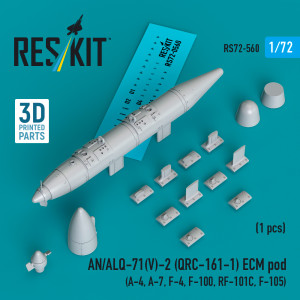 AN/ALQ-71(V)-2 (QRC-161-1) ECM Pod (1pc) (A-4, A-7, F-4, F-100, RF-101C, F-105) (3D Printed)