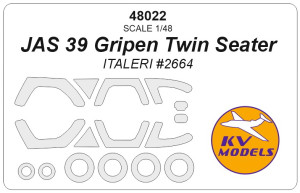 JAS 39 Gripen Twin Seater (ITALERI #2664) And Wheels Masks