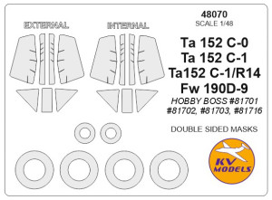 Ta 152 C-0 / Ta 152 C-1 / Ta152 C-1/R14 / Fw 190D-9 (HOBBY BOSS) - (double sided) + wheels masks