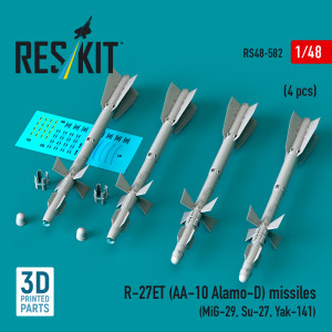 R-27ET (AA-10 Alamo-D) Missiles (4 pcs / 3D Printed)