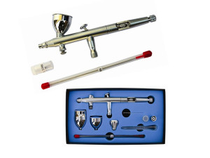 Aerograf dwufunkcyjny 0,3mm + dodatkowa dysza 0,2mm