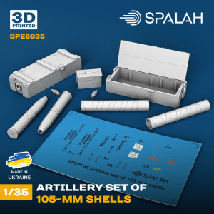 Artillery Set of 105 mm Shells (3D-Printed)