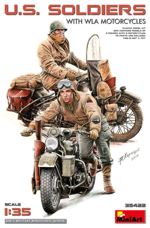 U.S. Soldiers With WLA Motorcycles