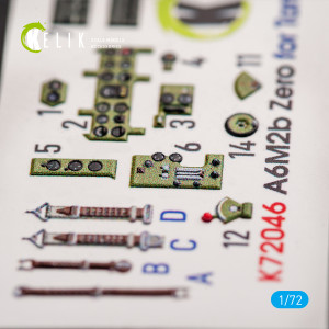 A6M2B Zero - Interior 3D Decals For Tamiya Kit