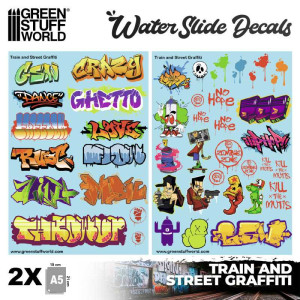 Waterslide Decals - Train And Graffiti Mix