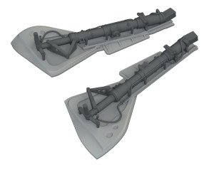 Focke Wulf Fw-190 - Undercarriage Legs (3D-Printined / for Revell Kits)
