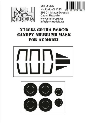 Gotha P.60 C/D canopy airbrush mask for AZ Model
