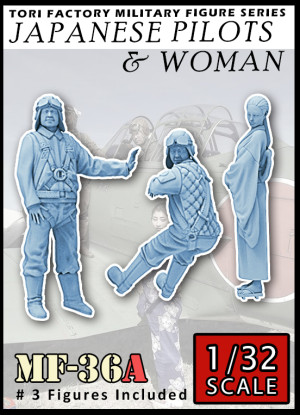 Japanese Pilots and Woman (3 Figures)