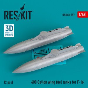 600 Gallon Wing Fuel Tanks For F-16 (2pcs) (3D Printed)