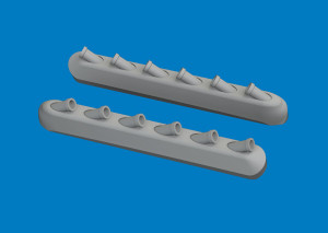 North American P-51 D Mustang - Exhaust Stacks with Fairing (3D-Printed / for Arma Hobby Kits)