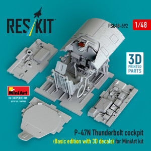 Republic P-47 N Thunderbolt - Cockpit Basic Edition with 3D Decals (3D-Printed / for MiniArt Kits)