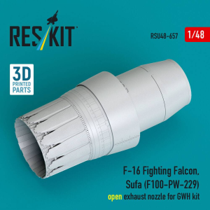 Lockheed Martin F-16 Fighting Falcon / Sufa - F100-PW-229 Open Exhaust Nozzle (for GWH Kits / 3D-Printed)