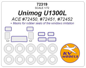 Unimog U1300L (ACE #72450, #72451, #72452) + wheels masks