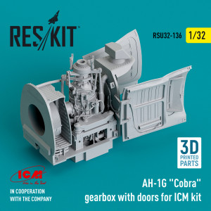 AH-1G 'Cobra' Gearbox With Doors For ICM Kit (3D Printed)