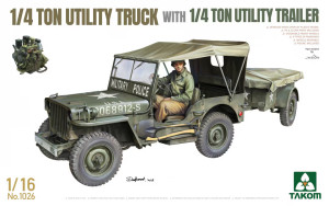 US WWII Willys 1/4 - Ton Utility Truck with 1/4 - Ton Utility Trailer
