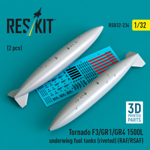 PANAVIA Tornado F.3 / GR.1 / GR.4 - 1500L Underwing Fuel Tanks - Riveted (RAF/RSAF) (2 pcs / 3D Printed)