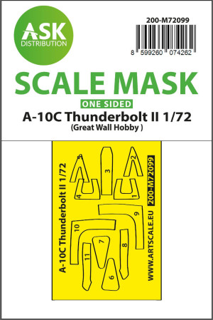 Fairchild A-10 C Thunderbolt II - Single-Sided Self-Adhesive Fit Mask (for GWH Kits)