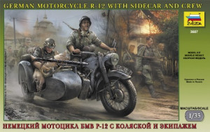 German motorcycle R-12 with sidecar and crew