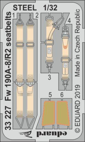 Fw 190A-8/R2 seatbelts STEEL REVELL