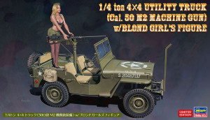 52283 1/4 ton 4x4 Utility Truck (Cal. 50 M2 Machine Gun) w/Blond Girl's Figure