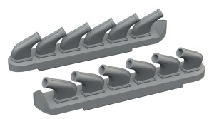 North American P-51 D Mustang - Exhaust Stacks (3D-Printed / for Arma Hobby Kits)