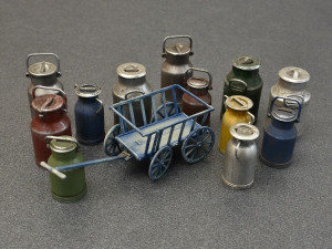 Milk Cans with Small Cart