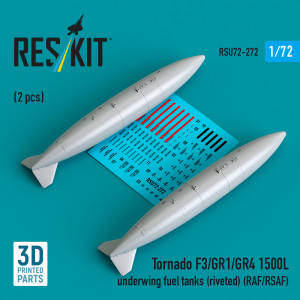 PANAVIA Tornado F.3 / GR.1 / GR.4 - 1500L Underwing Fuel Tanks - Riveted (RAF/RSAF) (2 pcs / 3D Printed)
