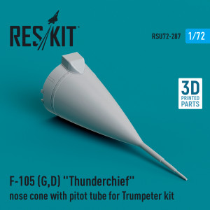 F-105 (G, D) 'Thunderchief' Nose Cone With Pitot Tube For Trumpeter Kit (3D Printed)