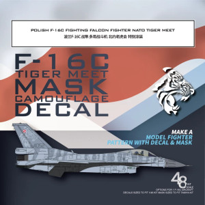 Polish F-16 C Fighting Falcon Fighter - NATO Tiger Meet Camouflage Die-cut Flexible Mask Decals (for Tamiya 61101 Kit