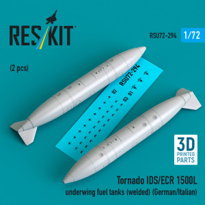 PANAVIA Tornado IDS / ECR - 1500L Underwing Fuel Tanks - Welded (German AF / Italian AF) (2 pcs / 3D Printed)