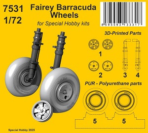 Fairey Barracuda - Wheels Set (for Special Hobby Kits)
