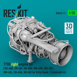 General Electric T700 RIGHT Engine for SH-60B, SH-60F, HH-60H, MH-60R, MH-60S, MH-60L, UH-60A, HH-60 (for Kitty Hawk and Zimimodel Kits / 3D-Printed)