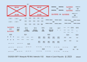 Mosquito FB Mk.II stencils TAMIYA