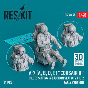 A-7 (A, B, D, E) 'Corsair II' Pilots Sitting In Ejection Seat IC-2 / IG-2 (Early Version) (3D Printed) (1pc)