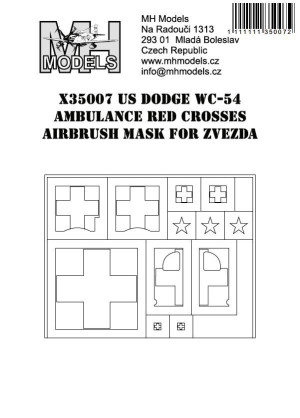 US Dodge WC-54 Ambulance Red Crosses Airbrush Mask For Zvezda