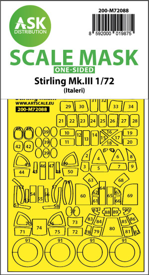 Short Stirling Mk.III - external one-sided self-adhesive fit mask (for Italeri kits)