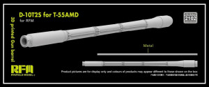 Gun barrel D-10T2S 100mm L/53.5 for T-55AMD (3D-printed / for Rye Field Model Kits)