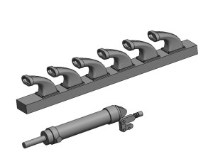 Messerschmitt Me 109 F/G - 3D-printed Exhausts and Hydraulic Cylinder for Undercarriage (for Eduard kits)