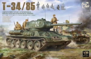 T-34/85 Composite Turret 112 Plant w/5 Resin Figures And Workable Track And Suspension And Metal Gun Barrel